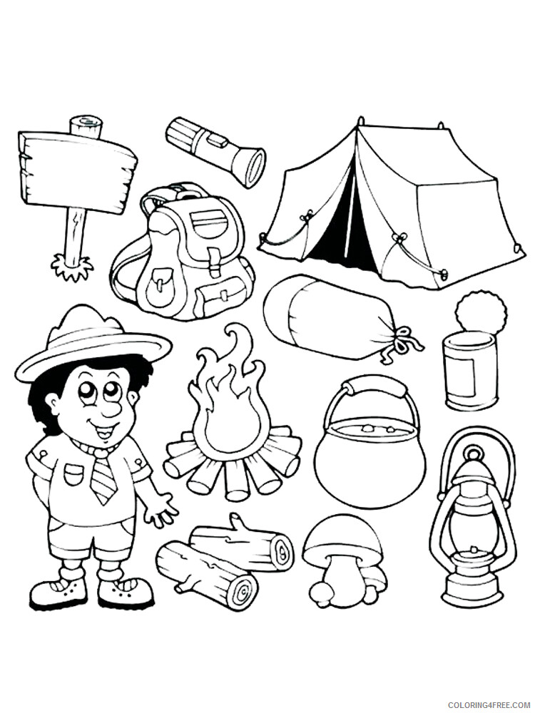 Camping Coloring Pages Camping 7 Printable 2021 1332 Coloring4free