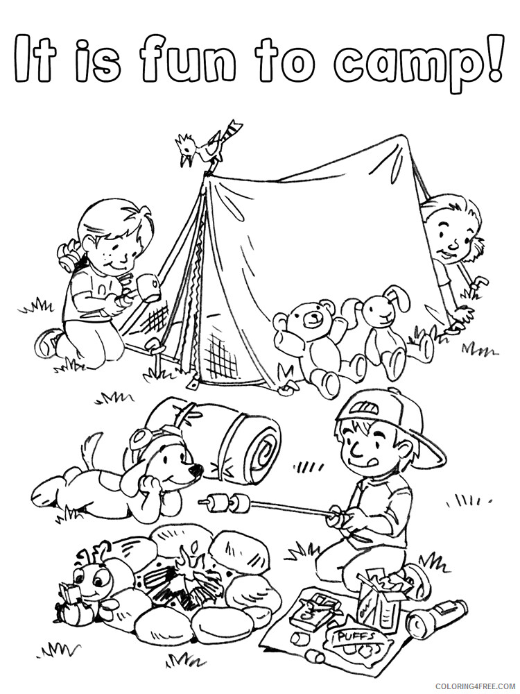 Camping Coloring Pages Camping 8 Printable 2021 1333 Coloring4free