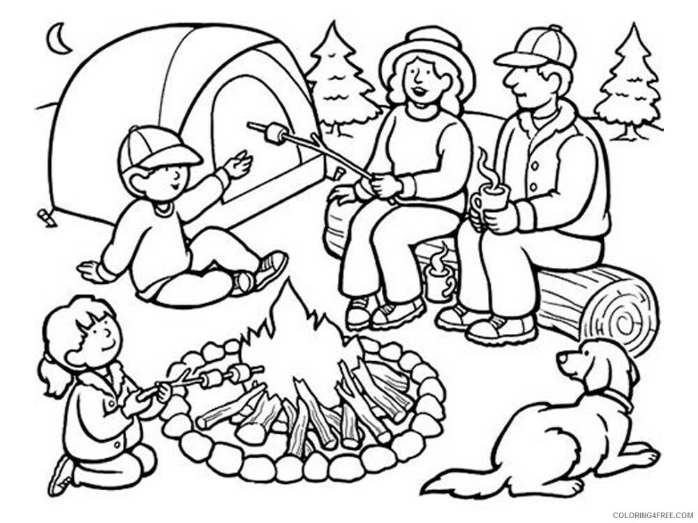 Camping Coloring Pages Camping 9 2 Printable 2021 1334 Coloring4free