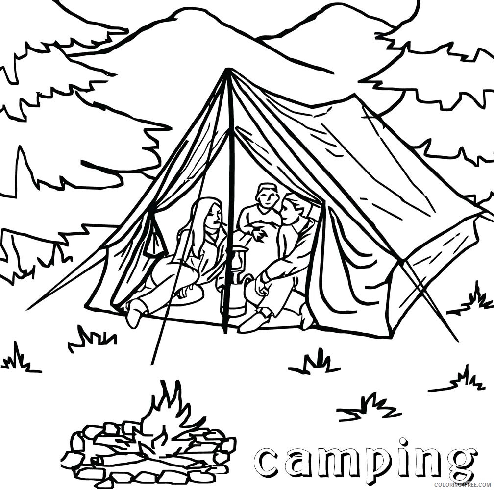 Camping Coloring Pages Camping Tent Printable 2021 1339 Coloring4free