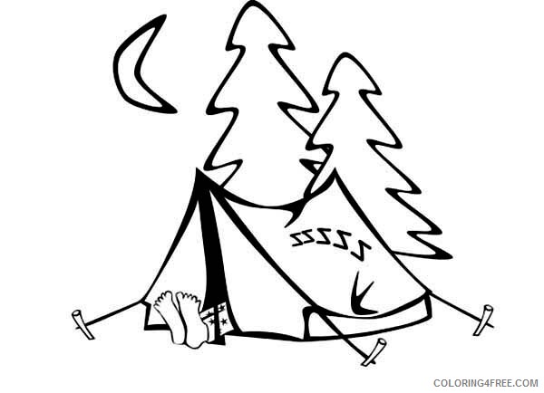 Camping Coloring Pages Camping in the Wood Printable 2021 1337 Coloring4free