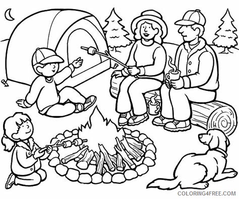 Camping Coloring Pages Family Camping Printable 2021 1343 Coloring4free