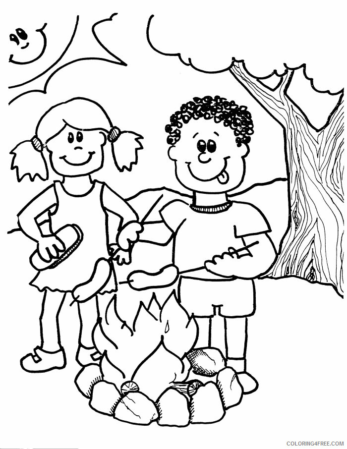 Camping Coloring Pages Free Camping Printable 2021 1344 Coloring4free