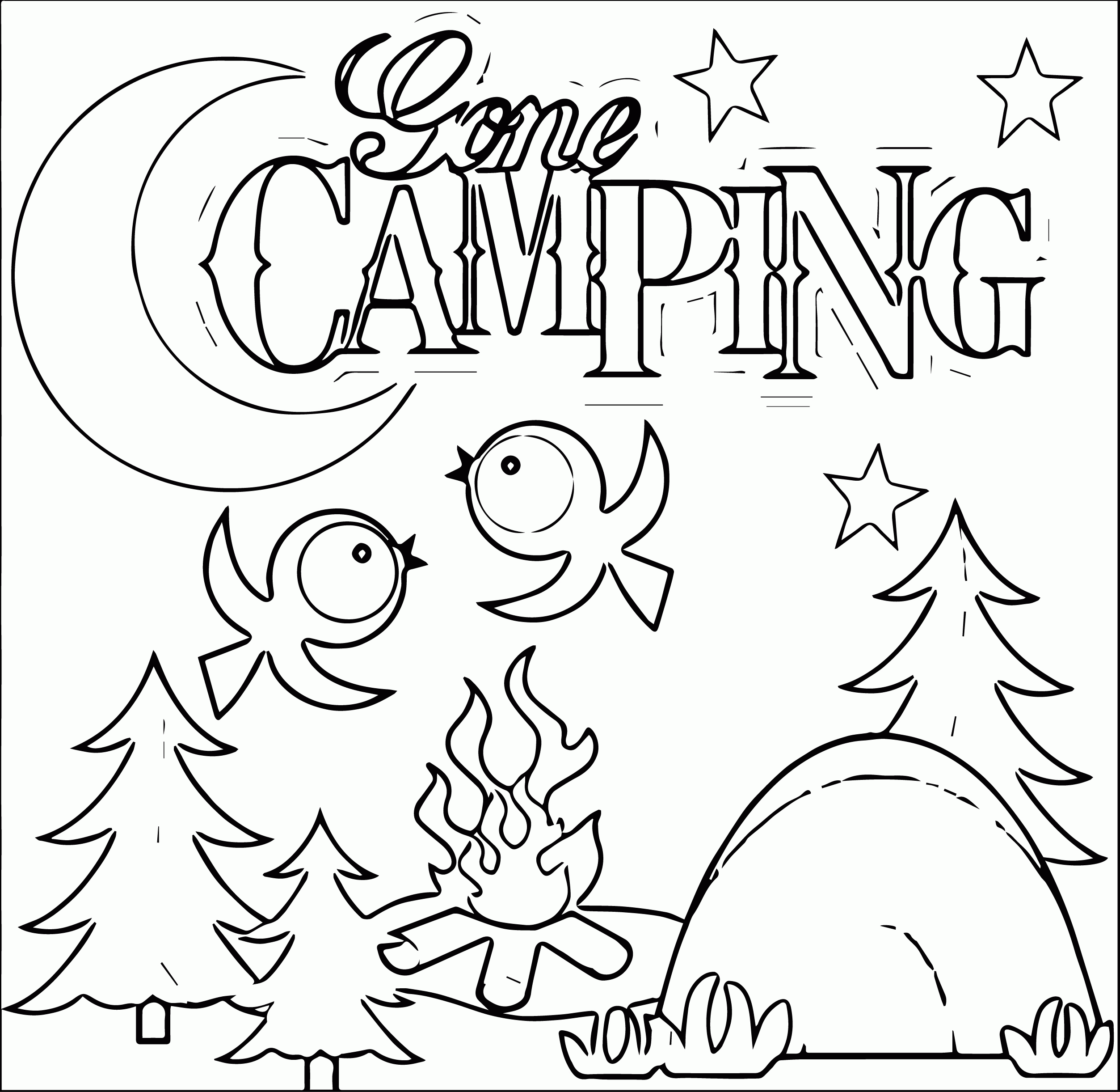 Camping Coloring Pages Gone Camping Printable 2021 1346 Coloring4free