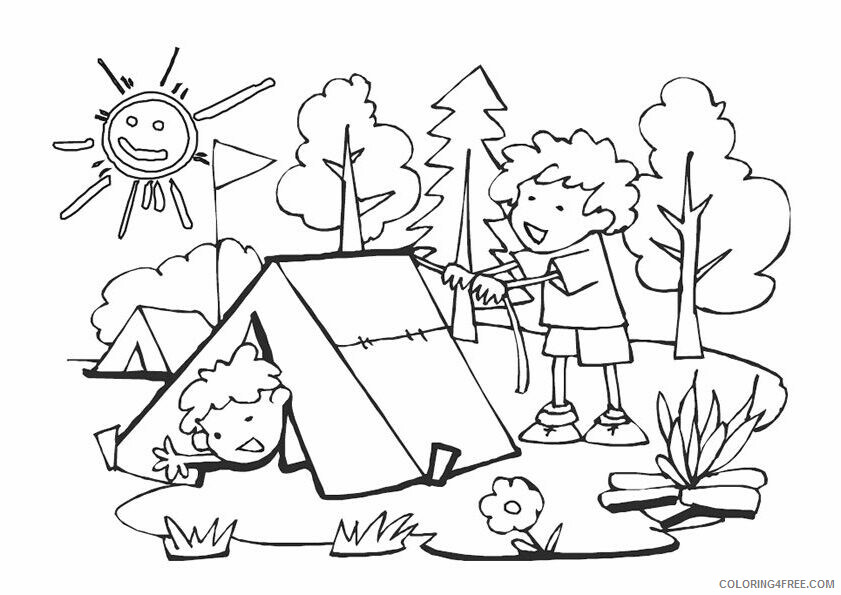 Camping Coloring Pages Kids Camping Printable 2021 1348 Coloring4free Coloring4free Com