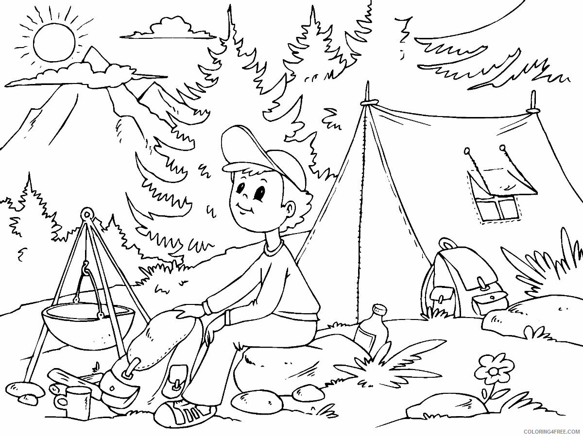 Camping Coloring Pages campinga4 Printable 2021 1309 Coloring4free