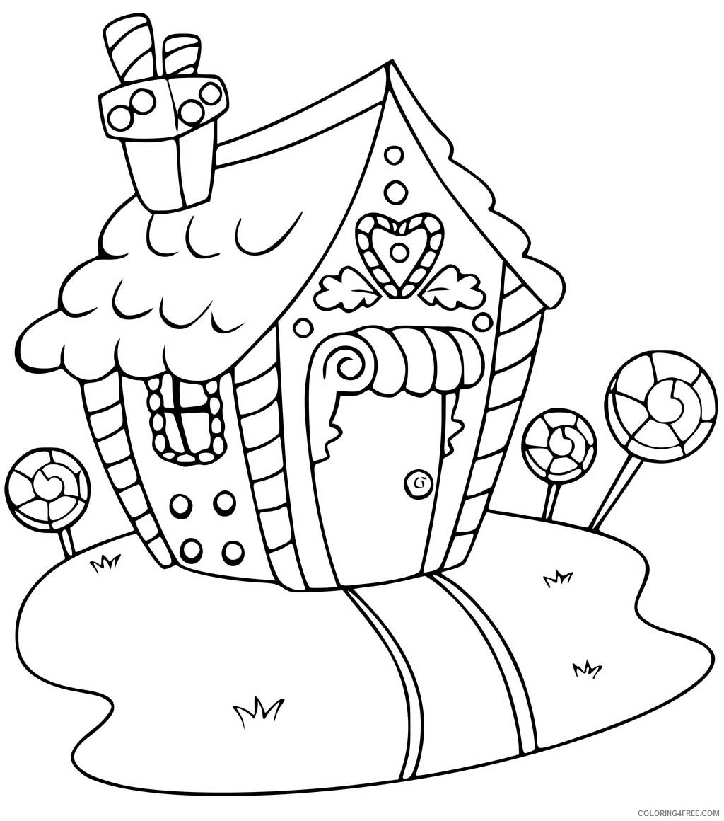 Candy Coloring Pages Candy Gingerbread House Printable 2021 1372 Coloring4free