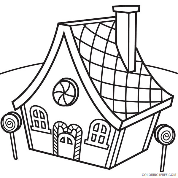 Candy Coloring Pages Candy House Lollipop Printable 2021 1374 Coloring4free Coloring4free Com