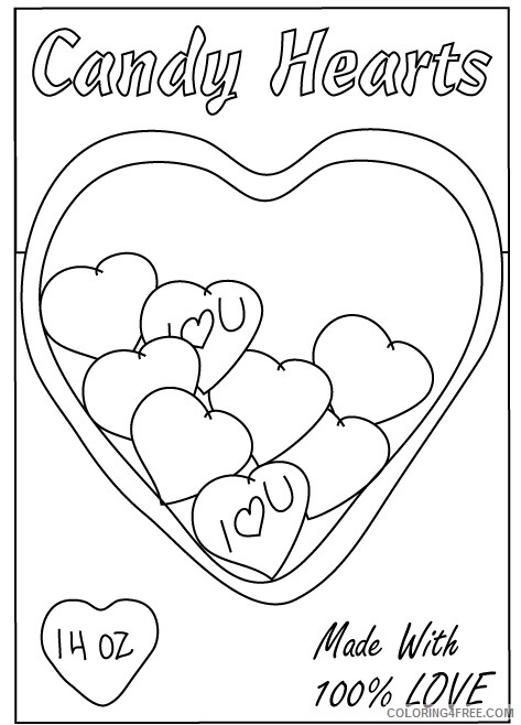 Candy Coloring Pages Candy Valentine Heart Printable 2021 1375 Coloring4free