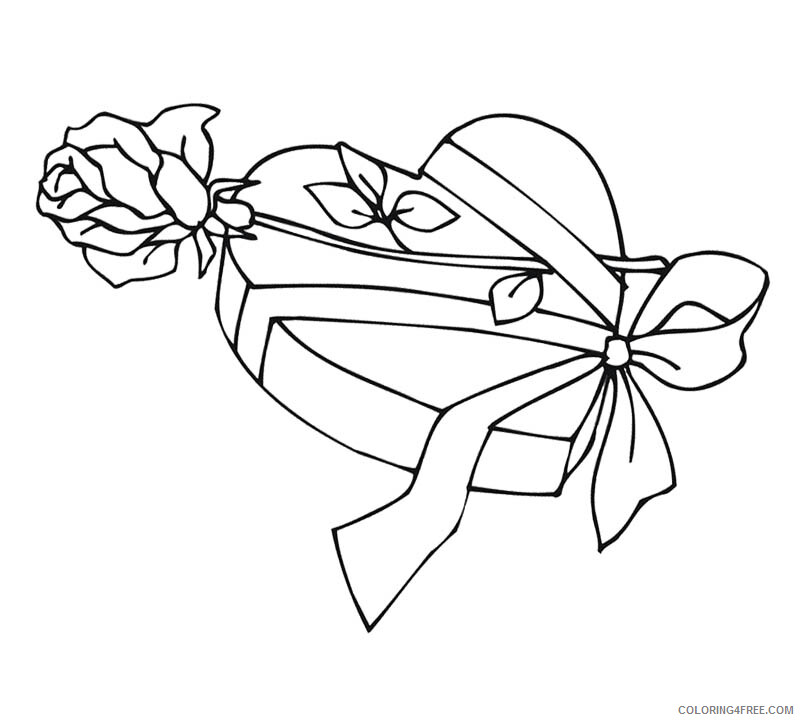 Candy Coloring Pages Heart Shaped Box of Candy Printable 2021 1389 Coloring4free