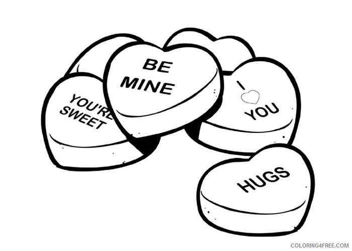 Candy Coloring Pages Hearts candy Printable 2021 1388 Coloring4free