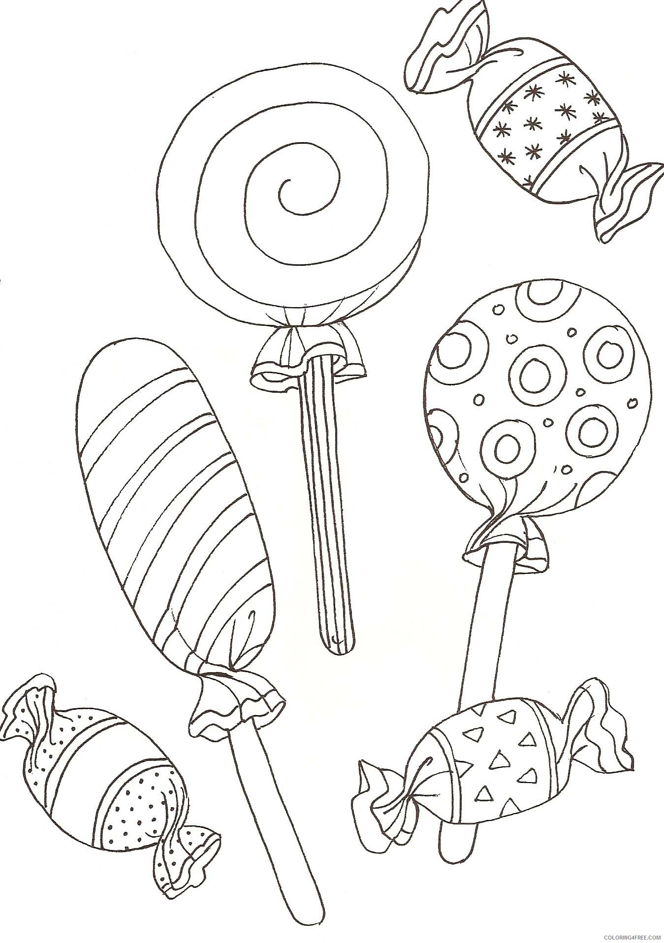 Candy Coloring Pages Lollipop Candy Printable 2021 1391 Coloring4free