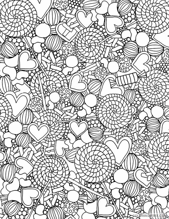 Candy Coloring Pages Valentine Candy Collage Printable 2021 1405 Coloring4free