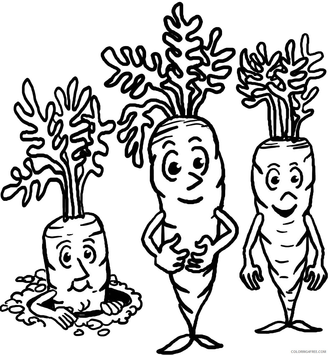 Carrot Coloring Pages Vegetables Food Carrots Printable 2021 529 Coloring4free