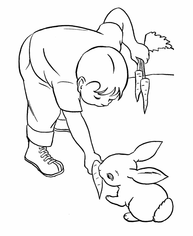 Carrot Coloring Pages Vegetables Food Feeding Rabbit Carrots Printable 2021 537 Coloring4free