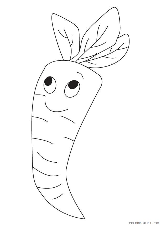 Carrot Coloring Pages Vegetables Food Happy Carrot Printable 2021 539 Coloring4free