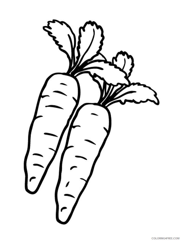Carrot Coloring Pages Vegetables Food Vegetables Carrot 1 Printable 2021 545 Coloring4free