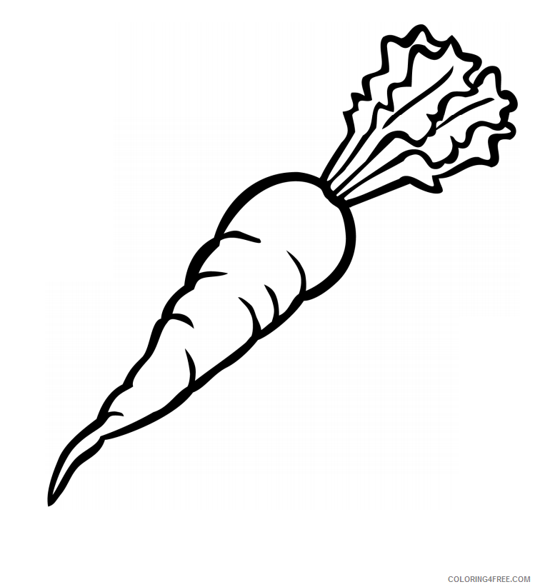 Carrot Coloring Pages Vegetables Food a carrot a4 Printable 2021 519 Coloring4free