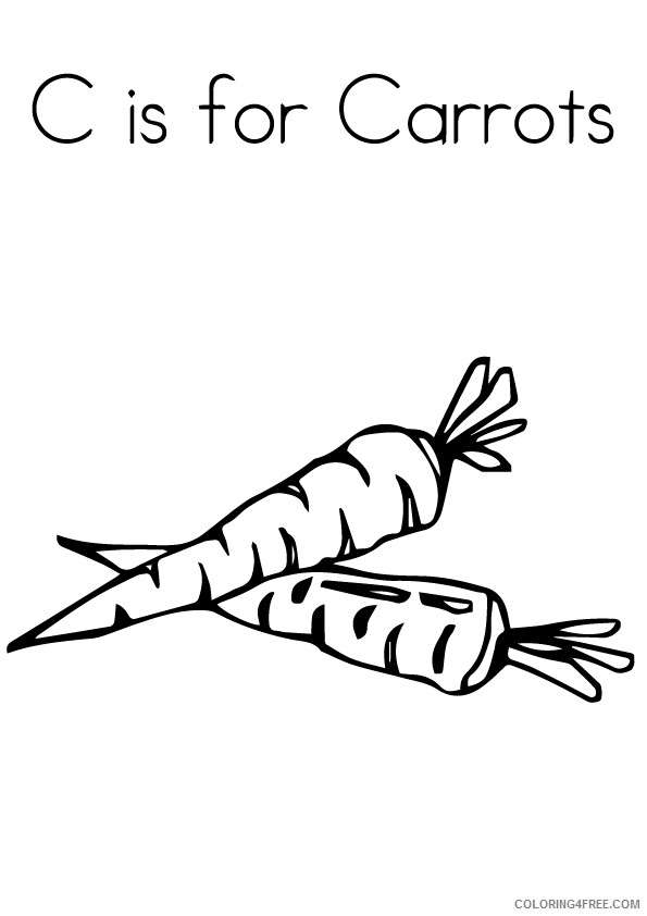 Carrot Coloring Pages Vegetables Food c for carrots Printable 2021 509 Coloring4free