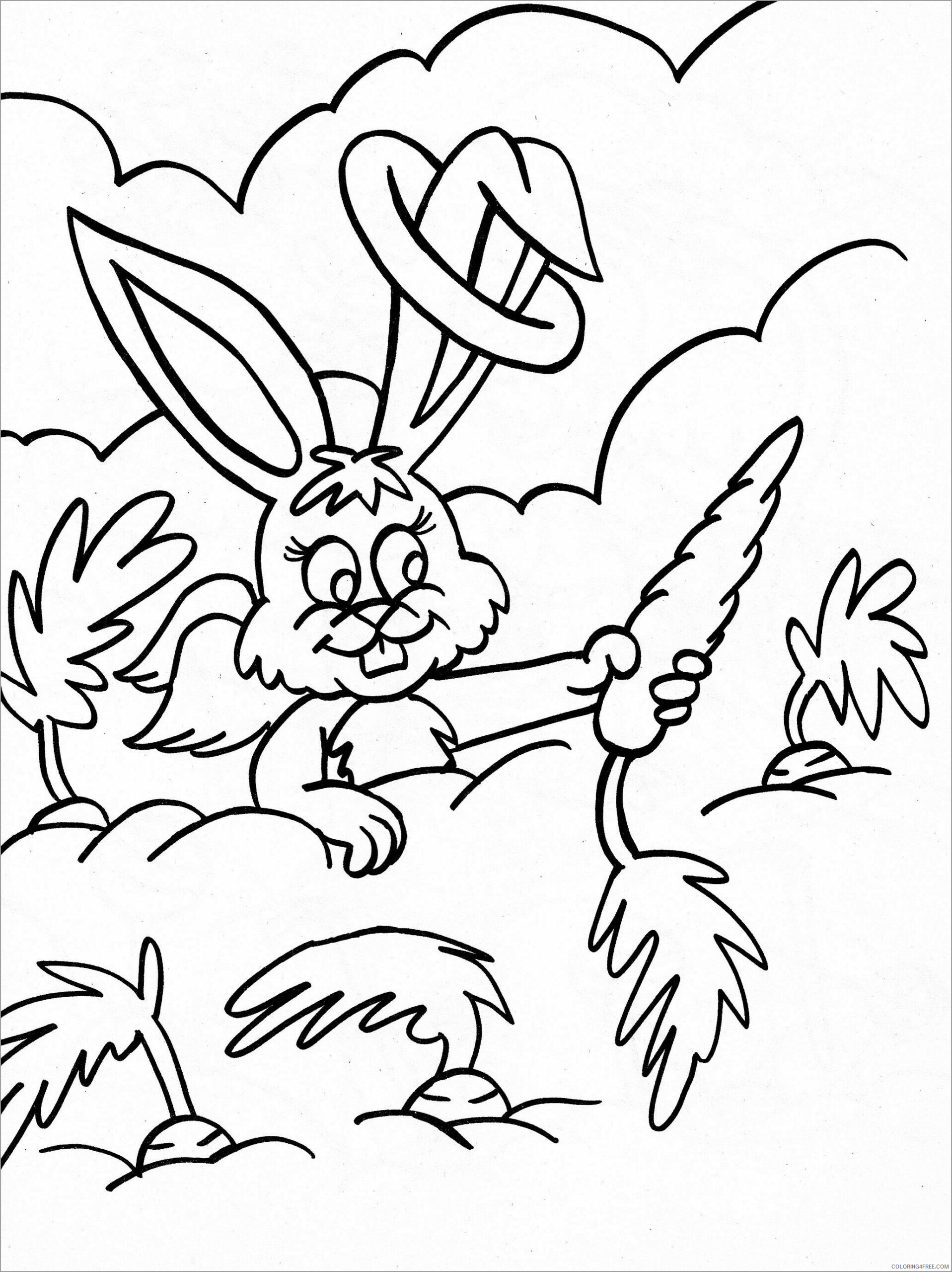 Carrot Coloring Pages Vegetables Food carrot and rabbit Printable 2021 526 Coloring4free