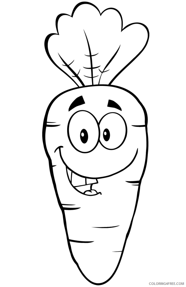 Carrot Coloring Pages Vegetables Food cartoon carrot a4 Printable 2021 520 Coloring4free