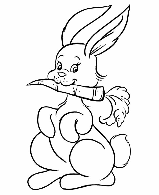 Carrot Coloring Pages Vegetables Food easter bunny with carrot Printable 2021 Coloring4free