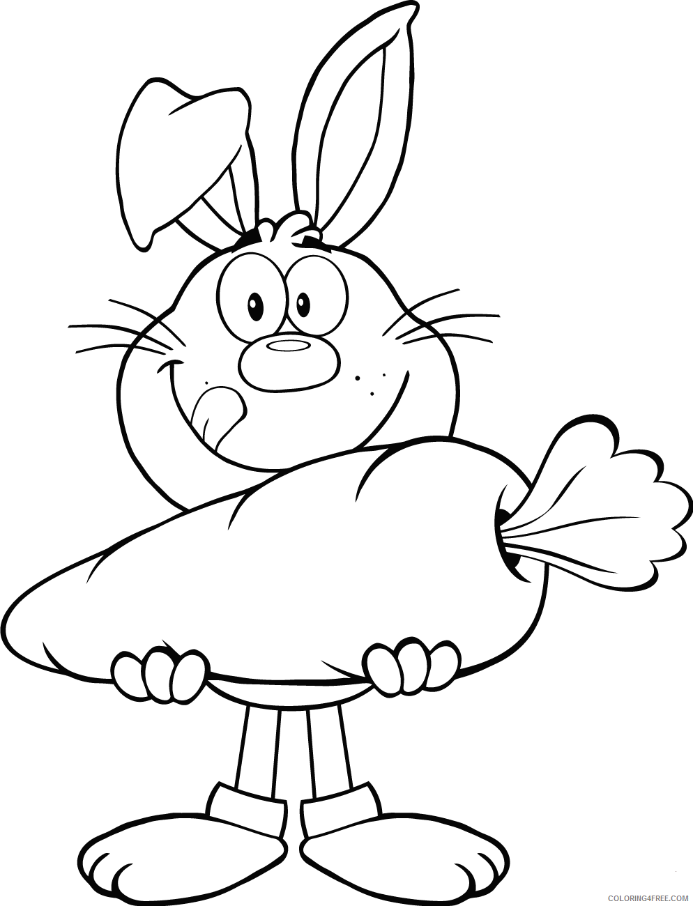 Carrot Coloring Pages Vegetables Food hungry rabbit holding a big carrot 2021 516 Coloring4free