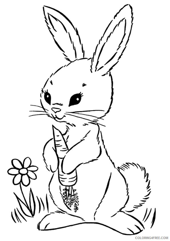 Carrot Coloring Pages Vegetables Food the rabbit with carrot Printable 2021 507 Coloring4free