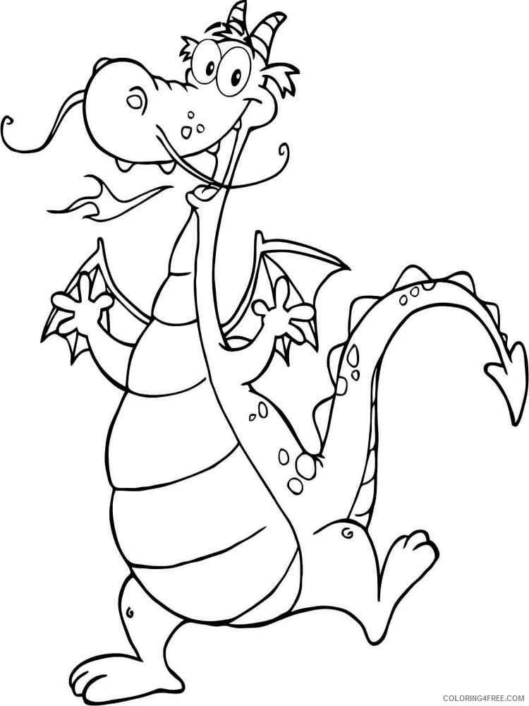 Cartoon Dragon Coloring Pages cartoon dragon 13 Printable 2021 1434 Coloring4free