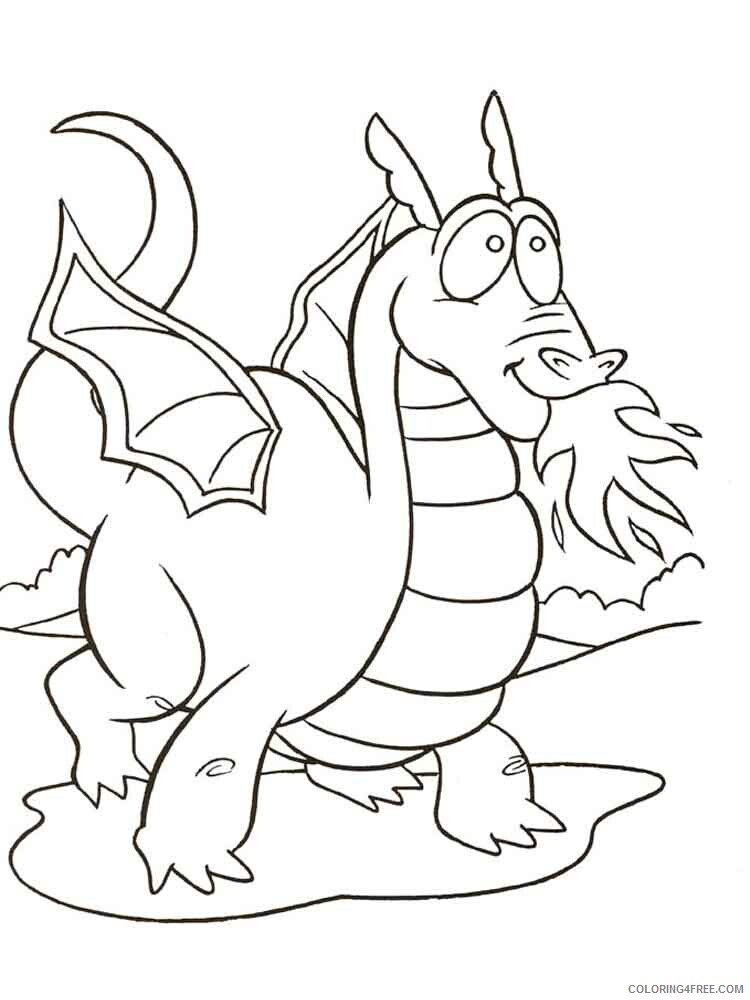 Cartoon Dragon Coloring Pages cartoon dragon 2 Printable 2021 1437 Coloring4free