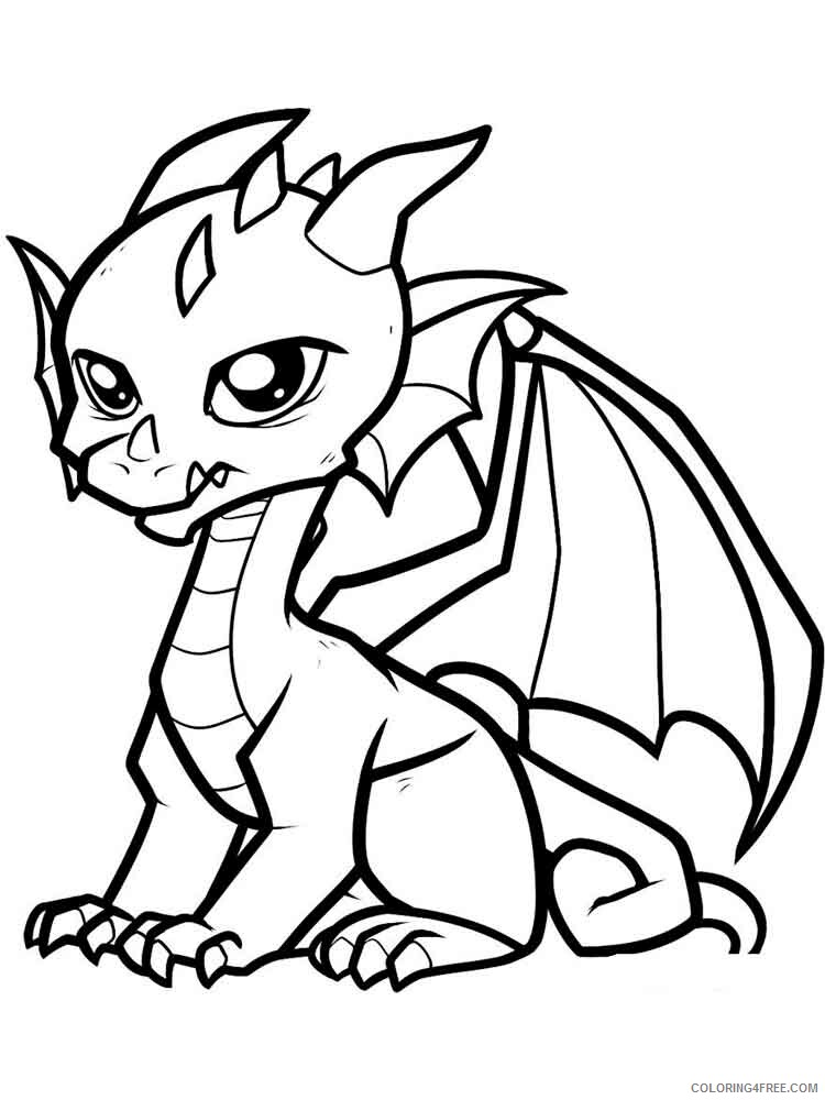 Cartoon Dragon Coloring Pages cartoon dragon 6 Printable 2021 1439 Coloring4free