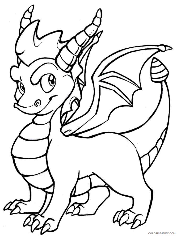 Cartoon Dragon Coloring Pages cartoon dragon 9 Printable 2021 1441 Coloring4free
