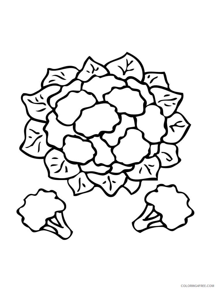 Cauliflower Coloring Pages Vegetables Food Vegetables Cauliflower 2021 558 Coloring4free