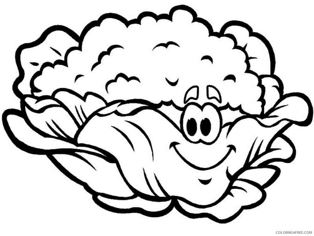 Cauliflower Coloring Pages Vegetables Food Vegetables Cauliflower Print 2021 555 Coloring4free