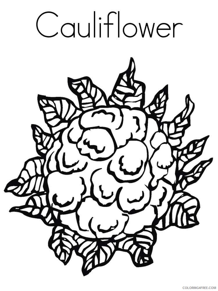 Cauliflower Coloring Pages Vegetables Food Vegetables Cauliflower Print 2021 556 Coloring4free
