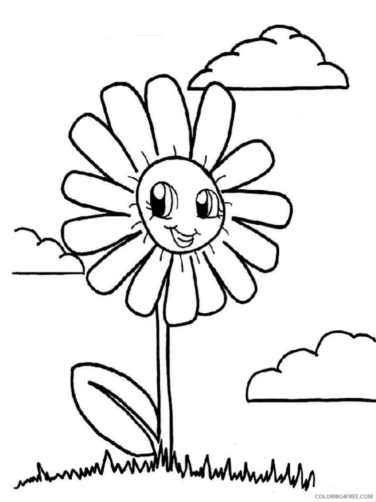 Chamomile Coloring Pages Flowers Nature chamomile flower 16 Printable 2021 077 Coloring4free
