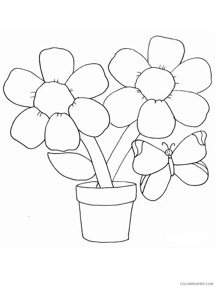 Chamomile Coloring Pages Flowers Nature chamomile flower 7 Printable 2021 082 Coloring4free