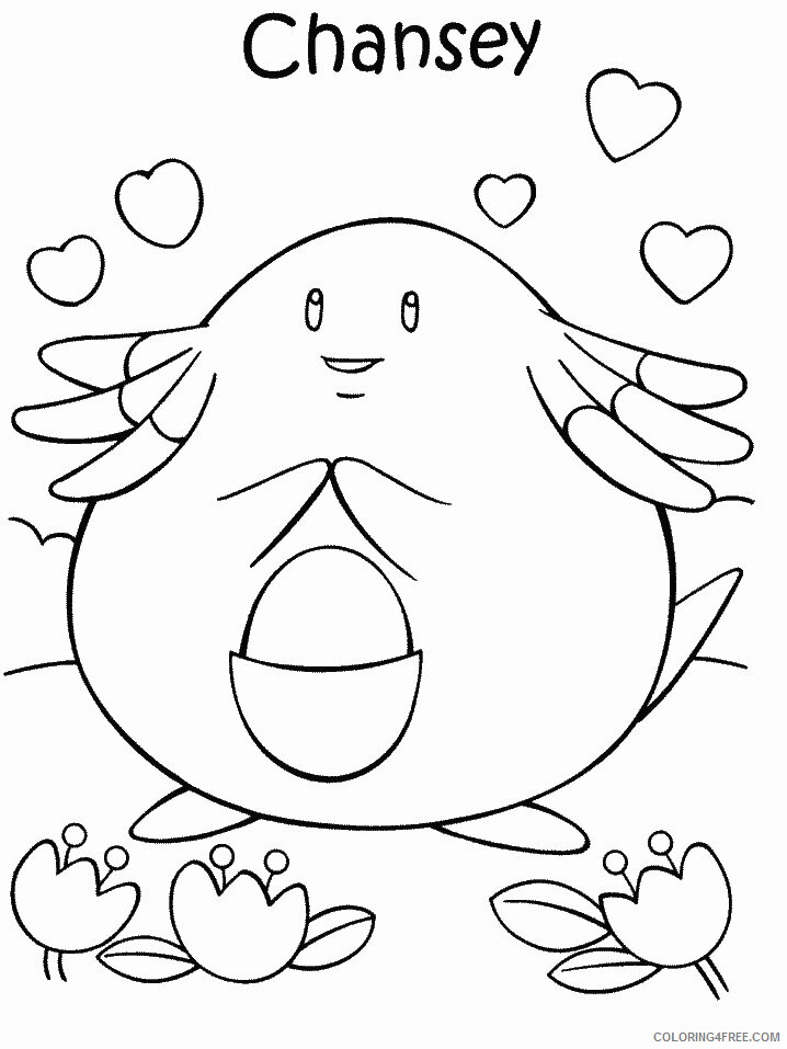 Chansey Pokemon Characters Printable Coloring Pages 76 2021 009 Coloring4free