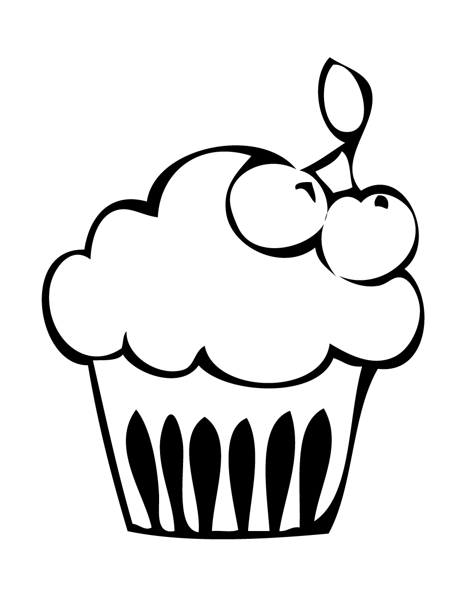 Cherry Coloring Pages Fruits Food Cherry Cupcake Desert Printable 2021 163 Coloring4free