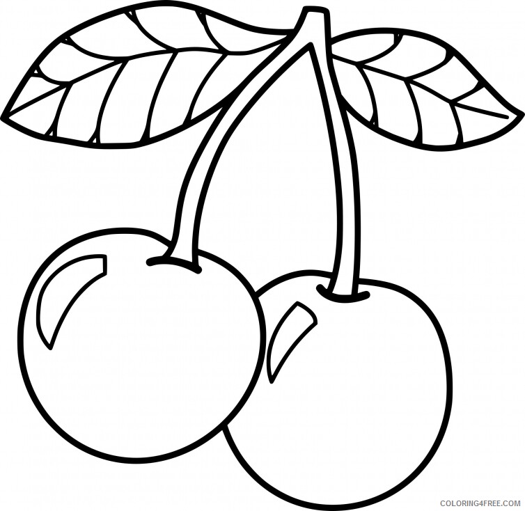 Cherry Coloring Pages Fruits Food Cherry Food Printable 2021 164 Coloring4free