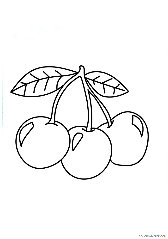 Cherry Coloring Pages Fruits Food the cherries Printable 2021 154 Coloring4free