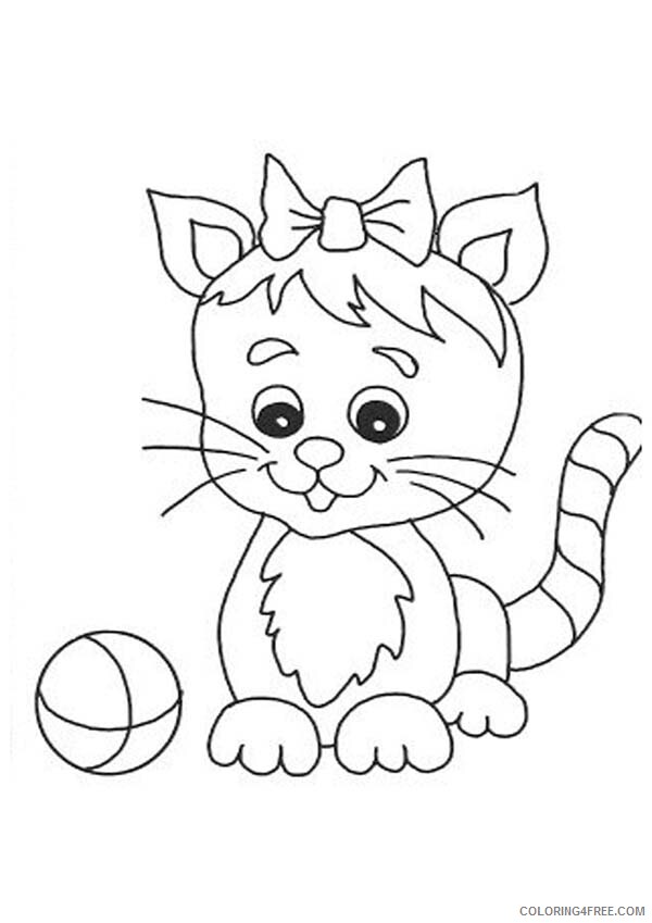 Chibi Printable Coloring Pages Anime Chibi Cat Playing with Ball 2021 0065 Coloring4free