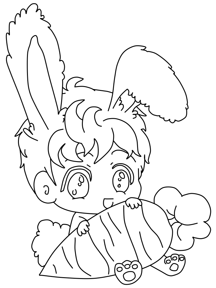 Chibi Printable Coloring Pages Anime chibi bunny1 2021 0063 Coloring4free
