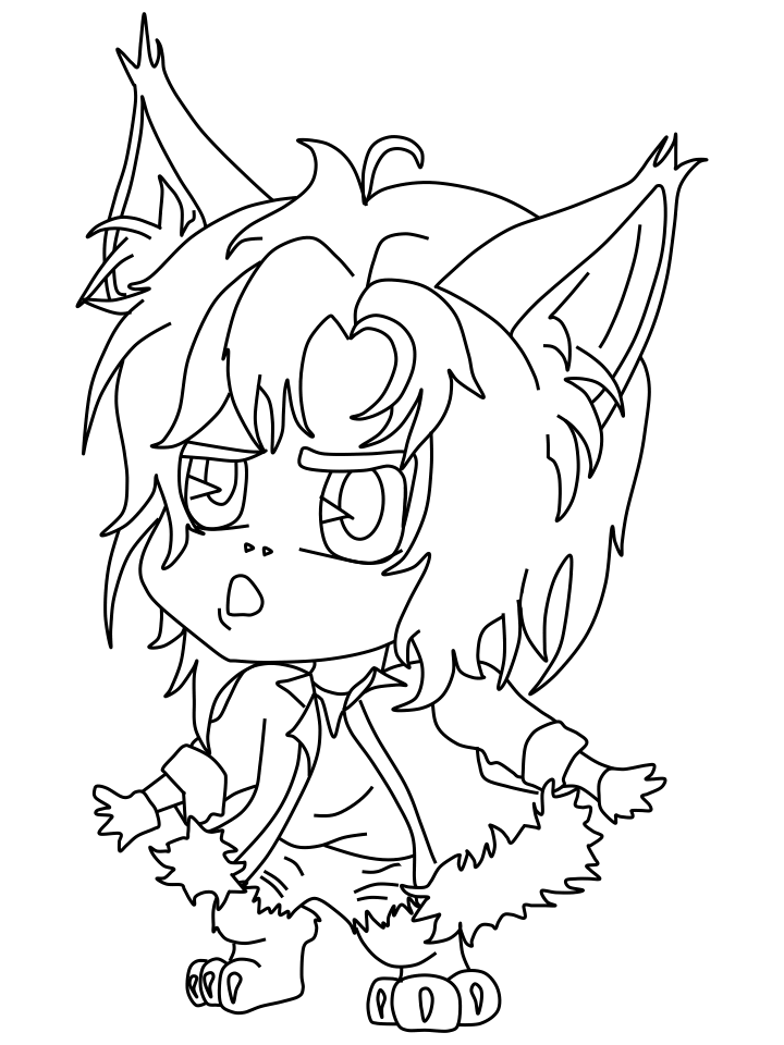Chibi Printable Coloring Pages Anime chibi werewolf 2021 0098 Coloring4free