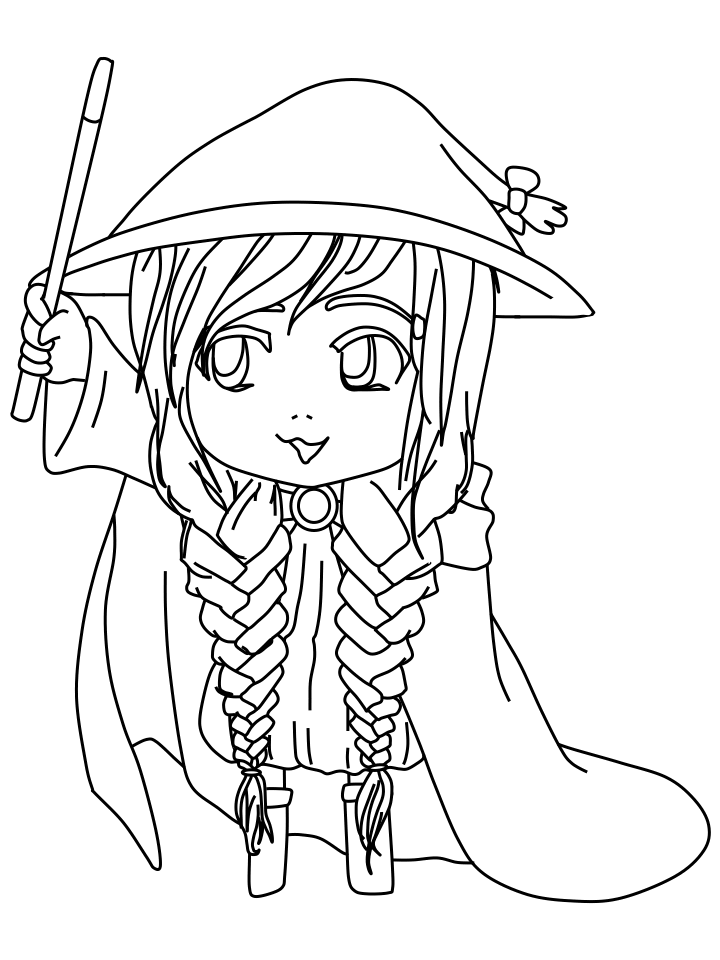 Chibi Printable Coloring Pages Anime chibi witch 2021 0099 Coloring4free