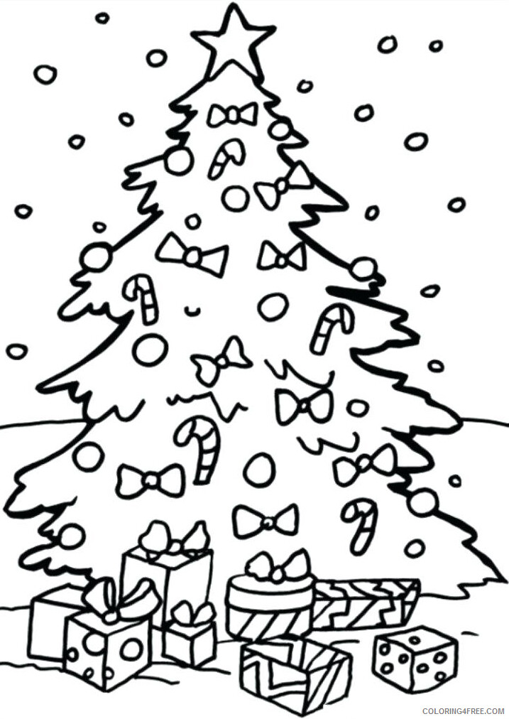 Christmas Tree Coloring Pages Tree Nature Christmas Tree December Printable 2021 Coloring4free