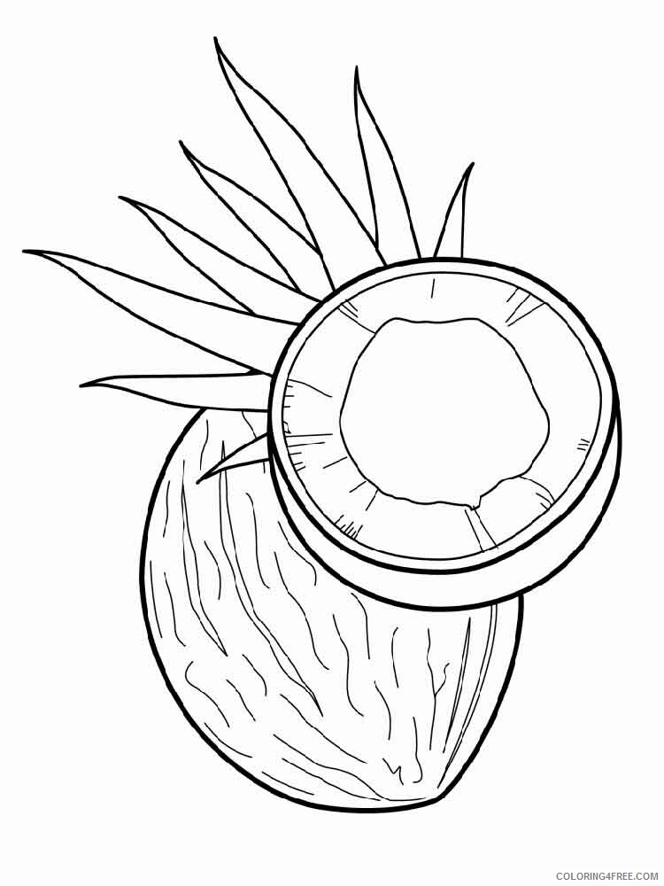 Coconut Coloring Pages Fruits Food Coconut fruits 9 Printable 2021 174 Coloring4free