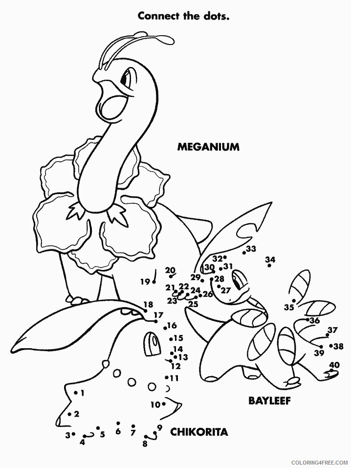 Connect the Dots Pokemon Characters Printable Coloring Pages 25 2021 018 Coloring4free
