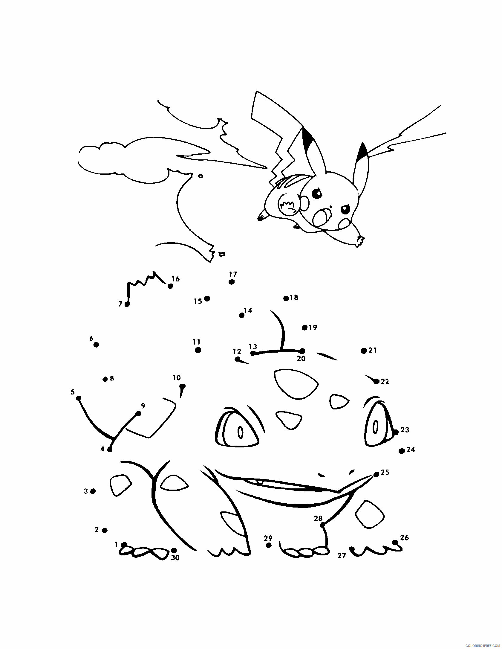 Connect the Dots Pokemon Characters Printable Coloring Pages pokemon 353 2021 025 Coloring4free