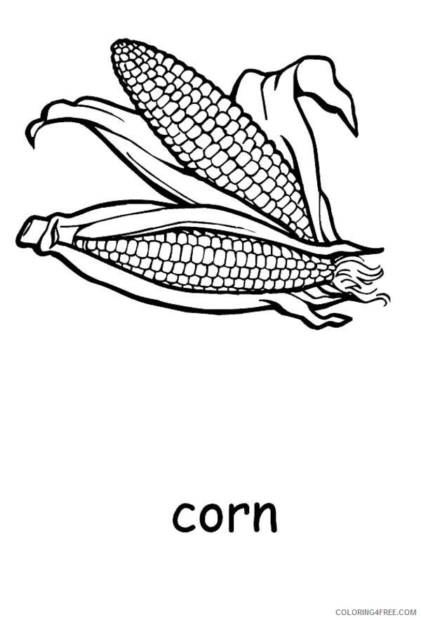 Corn Coloring Pages Vegetables Food Corn for Seed Printable 2021 565 Coloring4free
